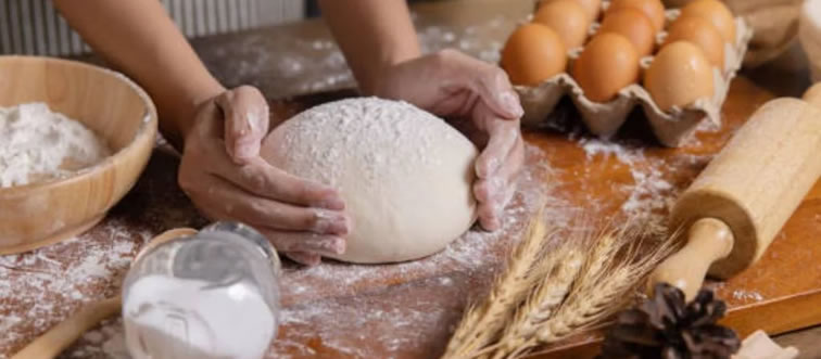 Which microscopic organism releases the carbon dioxide needed to make dough rise?